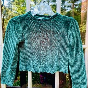 Tommy Bahamas dark green cable knit sweater soft cropped stretch NWOT gi…